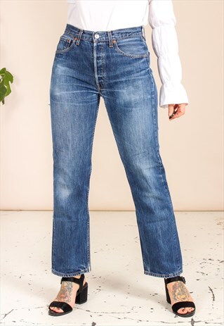 VINTAGE 90S LEVI'S HIGH WAISTED BLUE 501 JEANS 32W29L