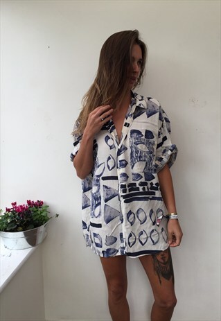CRAZY PATTERN OVERSIZED RETRO VINTAGE UNISEX FESTIVAL SHIRT