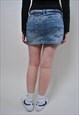 00S MINI SKIRT, Y2K FASHION DENIM MINI SKIRT - MEDIUM SIZE 