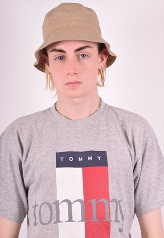 BURBERRY MENS VINTAGE BUCKET HAT ONE SIZE BEIGE 90S