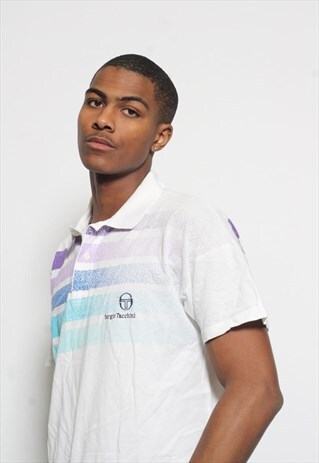 VINTAGE SERGIO TACCHINI LOGO POLO T-SHIRT WHITE