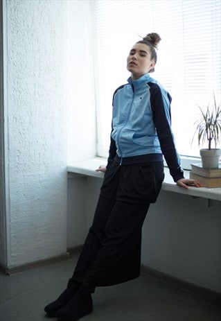 VINTAGE 90'S LIGHT BLUE ZIP UP JUMPER