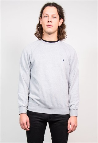 VINTAGE 90'S RALPH LAUREN POLO GREY SWEATSHIRT SWEATER