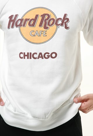 90S VINTAGE HARD ROCK CAFE CHICAGO COTTON SWEATSHIRT 14829
