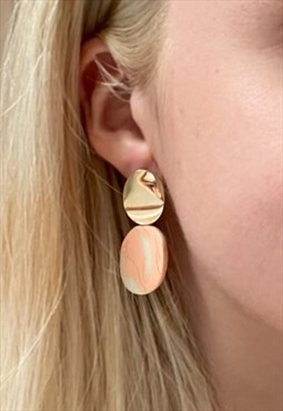 Oval funky stud earrings 