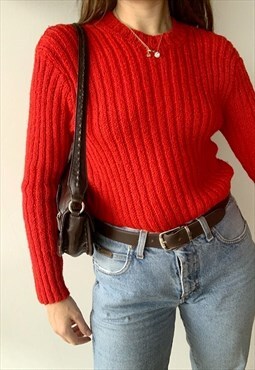 RARE Vintage 40s chunky ribbed knit Italian jumper sweater