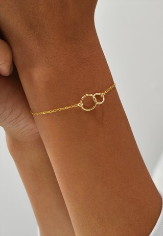 PAIGE 14K GOLD FILLED DOUBLE KARMA INFINITY CIRCLE BRACELET