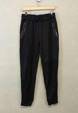 Vintage Spyder Joggers Black With Logo Print 90s