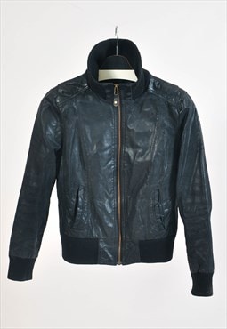 Vintage 00s suede leather jacket in black