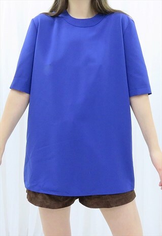 90S VINTAGE DARK BLUE BLOUSE TOP