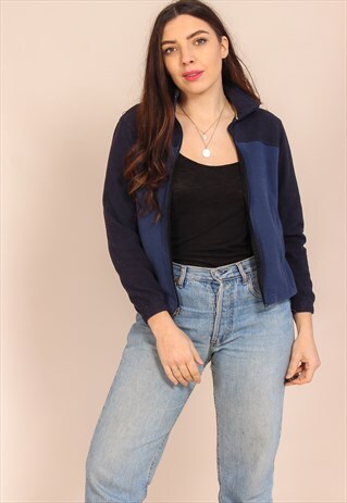 VINTAGE 90S FLEECE JACKET IN NAVY