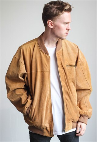 VINTAGE OVERSIZED SUEDE BOMBER JACKET
