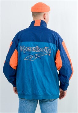 Reebok vintage 90s track jacket in multi windbreaker XL