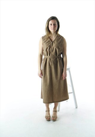 SUEDE BEIGE DRESS / SLEEVELESS FALL DRESS