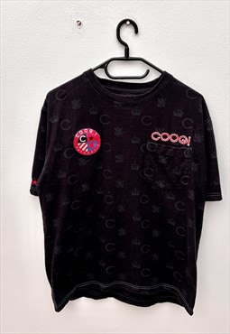 Coogi black all over print graphic T-shirt small 