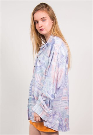 VINTAGE 90'S PASTEL PURPLE ABSTRACT SHIRT