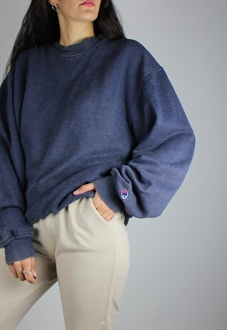 VINTAGE CHAMPION SWEATSHIRT JUMPER W LOGO SLEEVE