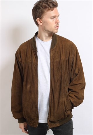 VINTAGE SUEDE OVERSIZED BOMBER JACKET