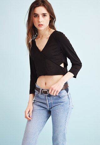 90'S RETRO MINIMALIST KITSCH LYCRA PARTY CROP TOP