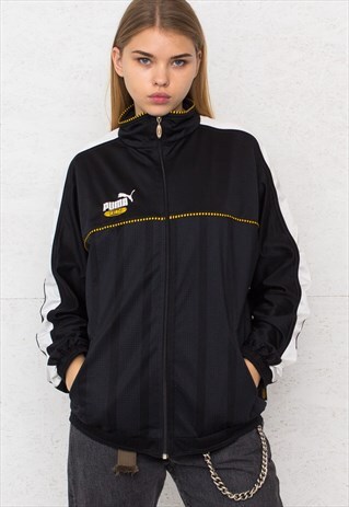 VINTAGE BLACK PUMA TRACK ZIP JACKET