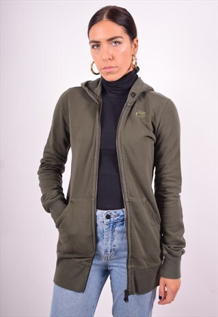 NIKE WOMENS VINTAGE HOODIE JACKET SMALL GREEN 90'S