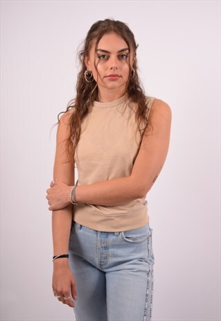 VINTAGE FRED PERRY VEST TOP BEIGE