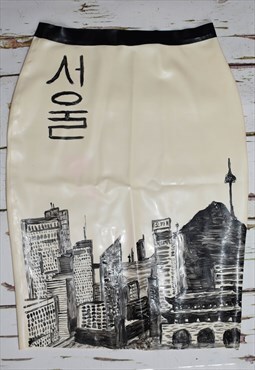 Shokushu Boutique Latex pencil Skirt Seoul cityscape
