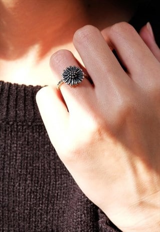 SUNFLOWER STERLING SILVER RING