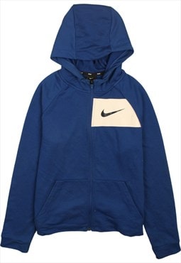 Vintage 90's Nike Hoodie Swoosh Full Zip Up Blue XLarge