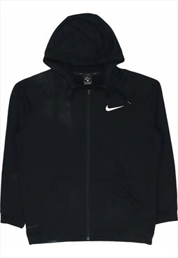 Nike 90's Swoosh Zip Up Hoodie Large Black
