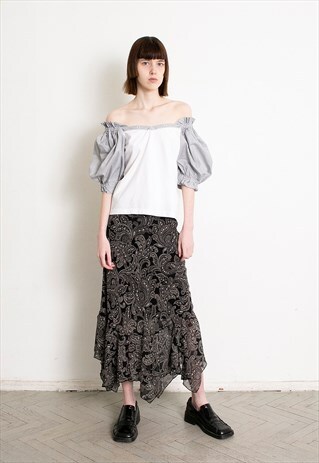 VINTAGE Y2K RUFFLE MIDI SKIRT
