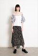 Vintage Y2K Ruffle Midi Skirt