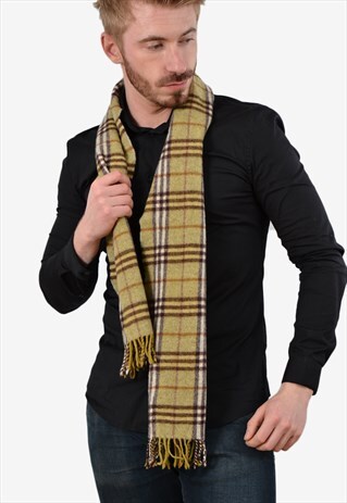 BUBERRY GREEN CASHMERE SCARF