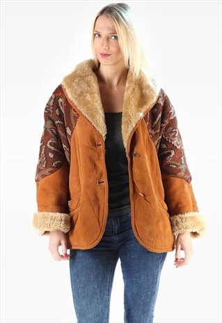 SHEEPSKIN SHEARLING AZTEC WINTER COAT