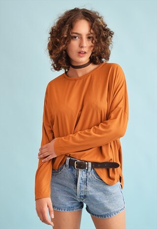 90'S RETRO MINIMALIST OVERSIZED BLOUSE TOP