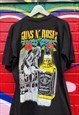 GUNS N ROSES 1992 TOUR TEE USE YOUR ILLUSION BLACK MENS L