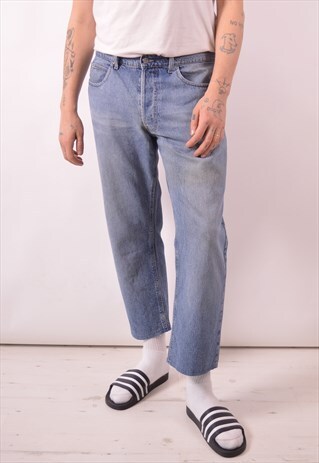 ARMANI MENS VINTAGE JEANS W40 L28 BLUE 90S