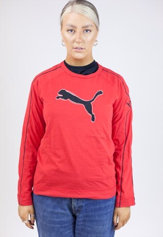 VINTAGE PUMA RED LONG-SLEEVE T-SHIRT