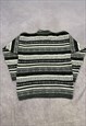 VINTAGE KNITTED JUMPER ABSTRACT PATTERNED KNIT SWEATER