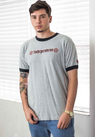 VINTAGE INDEPENDENT SKATE T-SHIRT LOGO 90S L 7.9