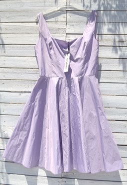 Deadstock y2k Anna Riska lilac purple minimal taffeta dress