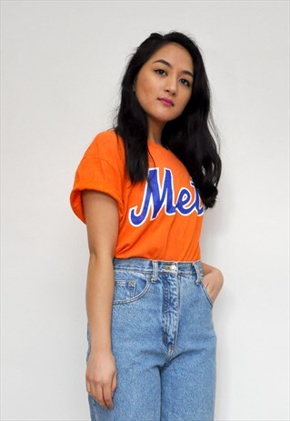 90S ORANGE METS T-SHIRT NEW YORK