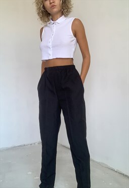 Vintage High Waisted Black Trousers