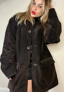 Vintage 90s oversized suede jacket coat