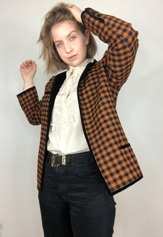 VINTAGE 80S 90S HOUNDSTOOTH VALENTINO BLAZER