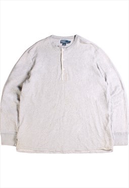 Vintage  Ralph Lauren Sweatshirt Quarter Button Grey XXLarge