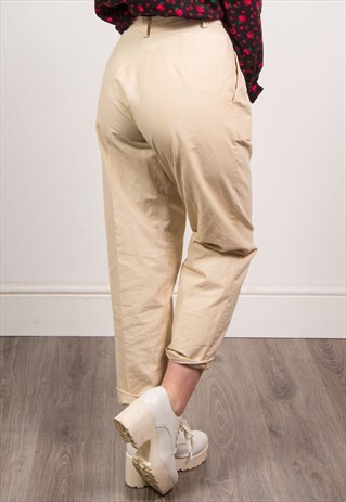 VINTAGE 90'S CREAM TAPERED TROUSERS