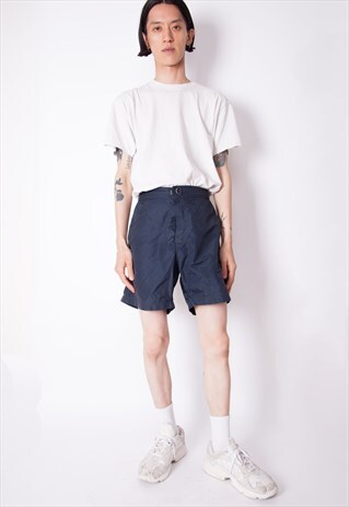 VINTAGE 90S CHAMPION NAVY SWIM SHORTS ID:6238