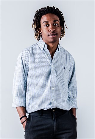VINTAGE 90S POLO RALPH LAUREN LONGSLEEVE SHIRT IN CHECKERS