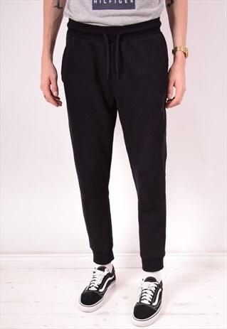 MAJESTIC MENS VINTAGE NY TRACKSUIT TROUSERS LARGE BLACK 90S